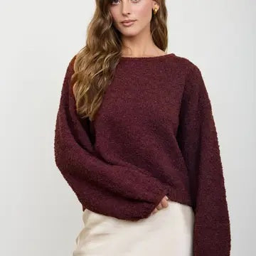 Fuzzy Oversized Crew Neck Sweater