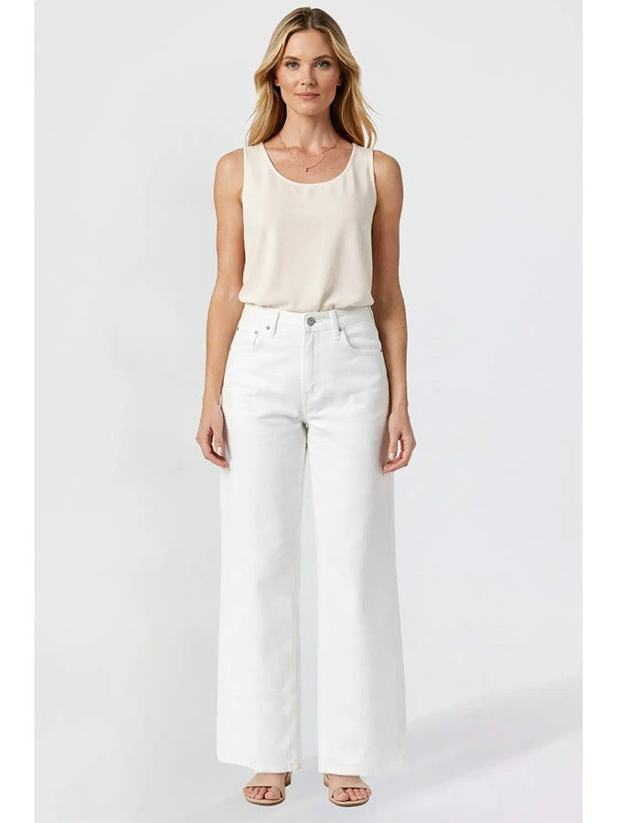 Missy Bella High Rise Wide Leg Jeans White