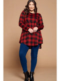 Plus Size Buffalo Plaid Babydoll Tunic