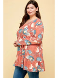 Plus Size Floral Swing Tunic Top