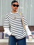 Striped Layered-Look Long Sleeve Top