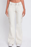 2-Button Low Rise Cargo Flare Pants